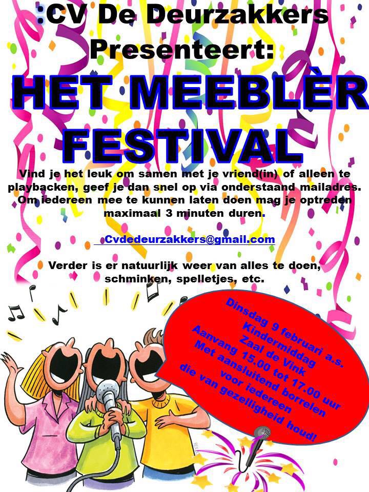 Het Meebler festival tijdens de carnaval voor de jeugd.